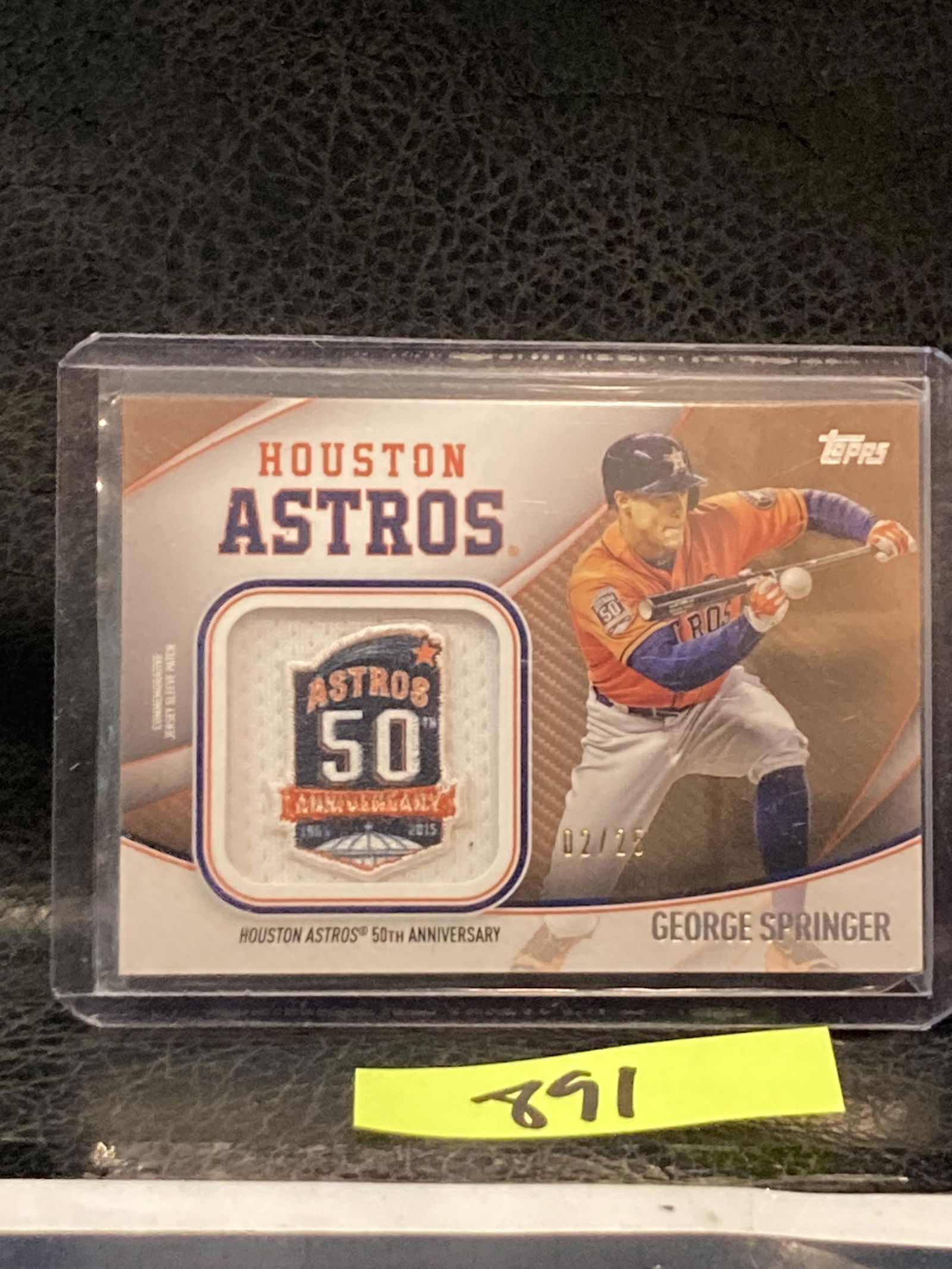 George Springer 2020 Topps Special Event Jersey Sleeve Gold /25 Jumbo Patch (1 of 2)