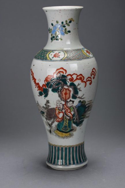 A Chinese Antique Famille Verte Iron Red Vase (1 of 7)