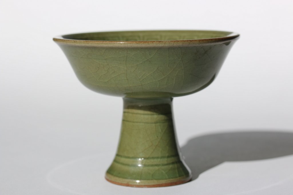 A Chinese Celadon Porcelain Stem Cup (1 of 4)