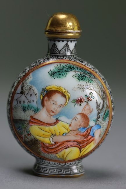 A Canton enameled copper snuff bottle (1 of 3)