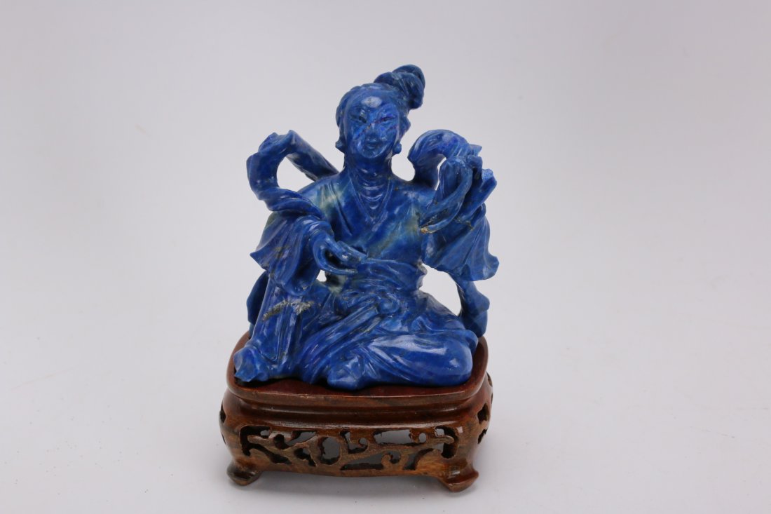 Lapis Lazuli Figure Statue, 19th century (1 of 2)