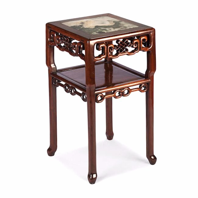 Huanghuali tea table with dream stone panel, Qin Dynast (1 of 5)