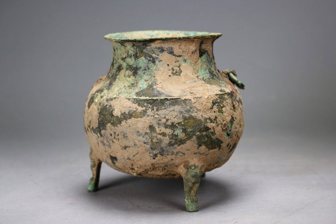 A Chinese ,Archaic Bronze Pot, Han Dynasty(BC206-AD220) (1 of 3)