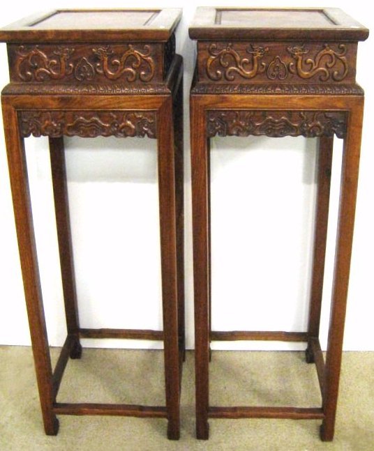 Pair Chinese Of Huanghuali Vase Stands (1 of 3)