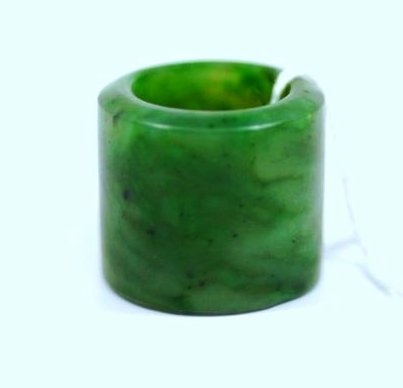 Chinese Spinach Jade Archer's Ring (1 of 2)
