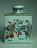 A Chinese polychrome porcelain tea caddie