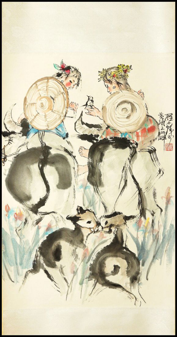 A CHINESE SCROLL PAINTING By (1 of 4)