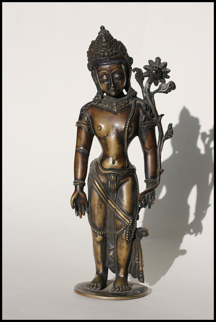A Tibetan  cast bronze figure of Padmapani,19th century (1 of 4)