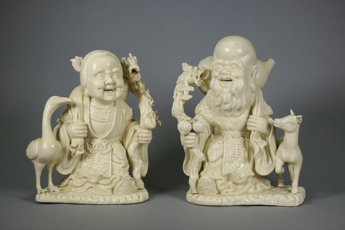 Pair of Chinese Blanc De figures (1 of 8)