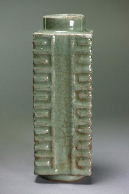 A Chinese celadon-glazed cong vase (1 of 4)