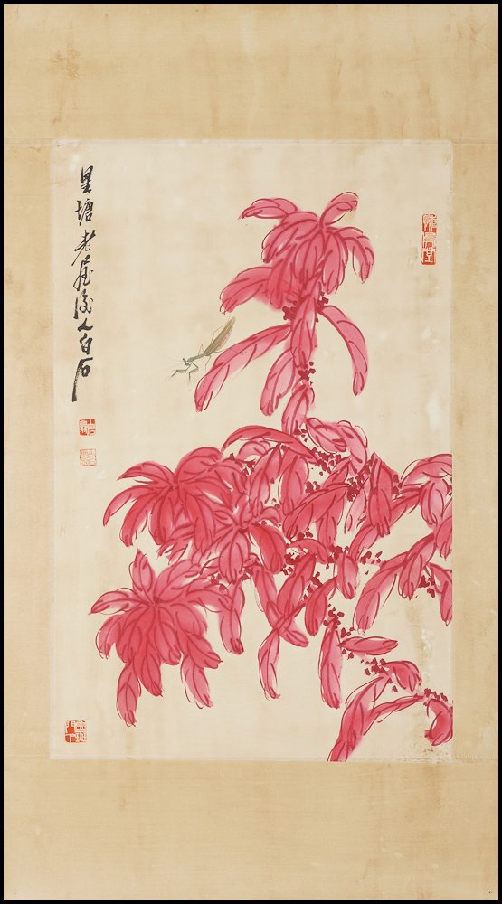 A Chinese watercolor Scroll hand painting BY QI BAISHI (1 of 5)