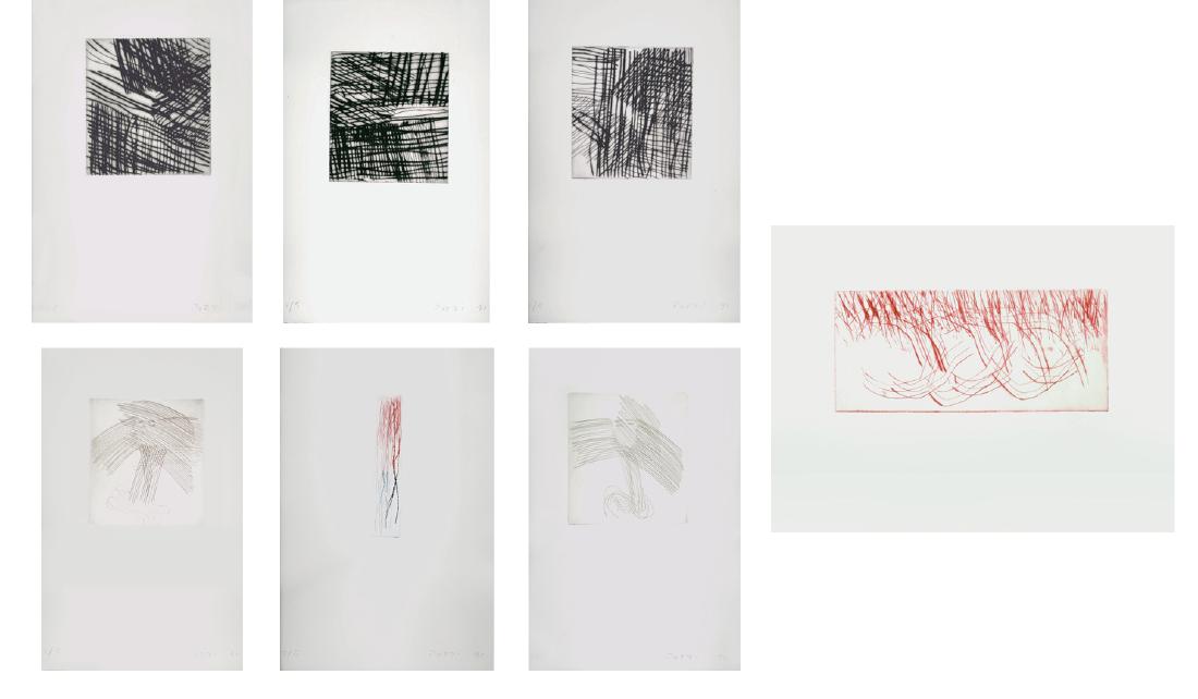 Lucio Pozzi, Serie 7, Set of 7 Abstract Etchings (1 of 8)