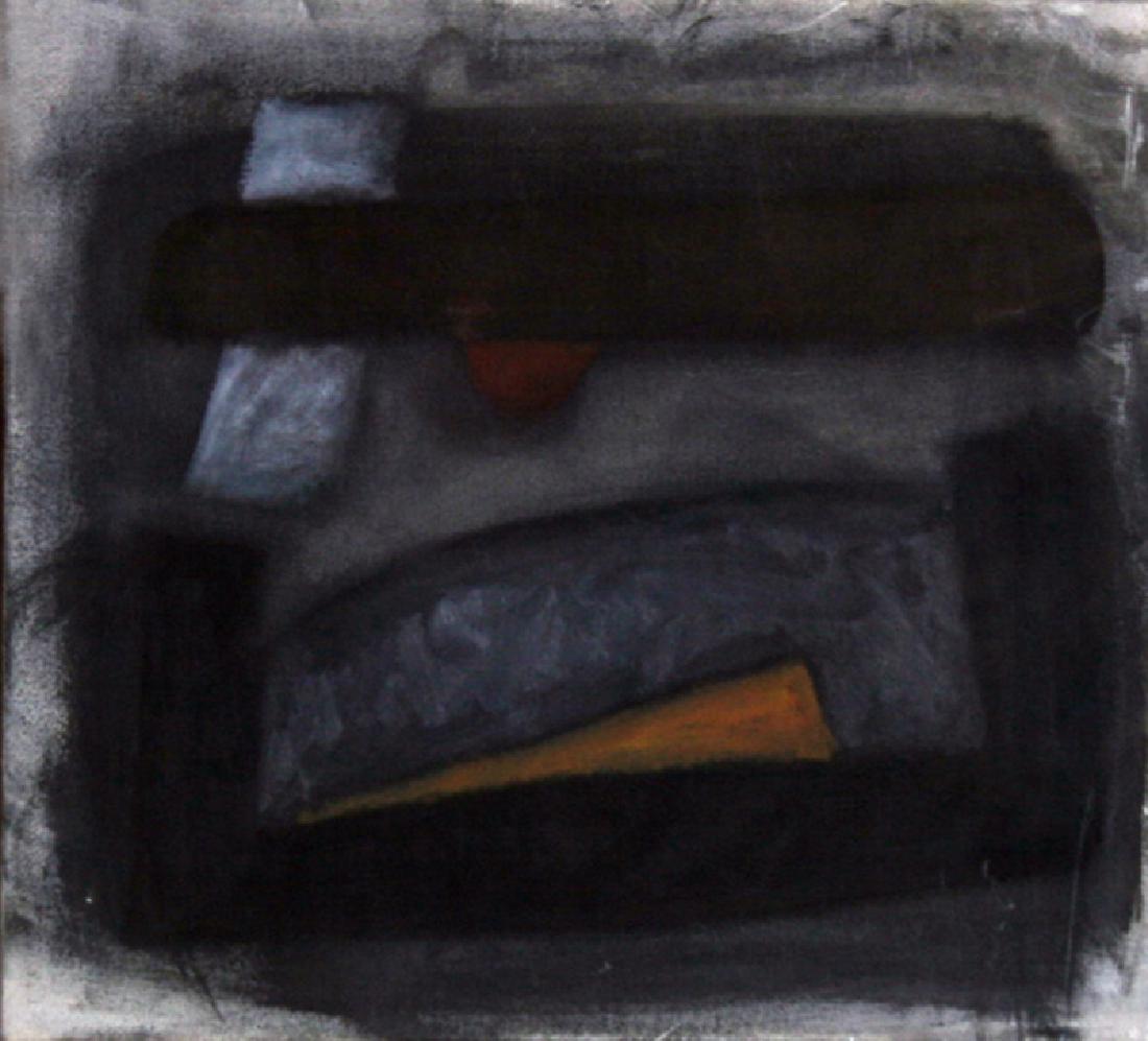 Red Hammond, Black Plane Abstract, Oil Painting (1 of 2)