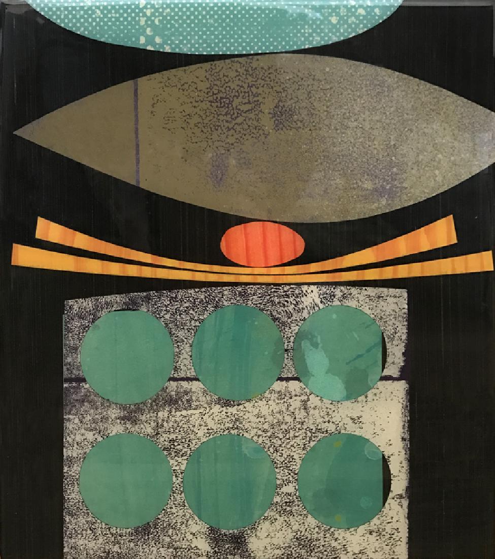 Rex Ray, Untitled, Mixed Media and Resin Painting: Artist: Rex Ray, American (1956 - 2015) Title: Untitled Year: 2012 Medium: Mixed Media and Resin on Board, signed verso Size: 10 x 9 x 1.5 in. (25.4 x 22.86 x 3.81 cm)