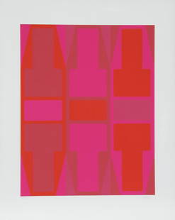 Arthur Boden, T Series (Red), Serigraph: Artist: Arthur Boden, American Title: T Series (Red) Year: circa 1970 Medium: Serigraph, signed and numbered in pencil Edition: 100 Size: 29 in. x 23 in. (73.66 cm x 58.42 cm)