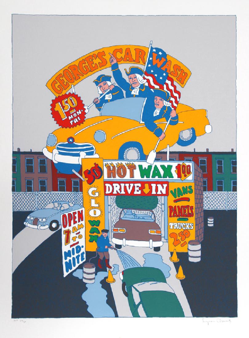 Seymour Chwast, George's Car Wash, Serigraph (1 of 1)
