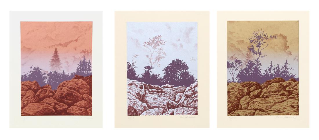 Ian Hornak, Forest Cliff Series, Set of 3 Serigraphs (1 of 4)
