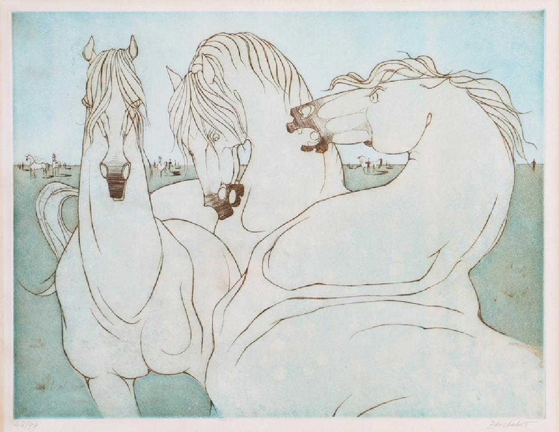 Paul de Chabot, Trois Chevaux, Aquatint Etching (1 of 1)