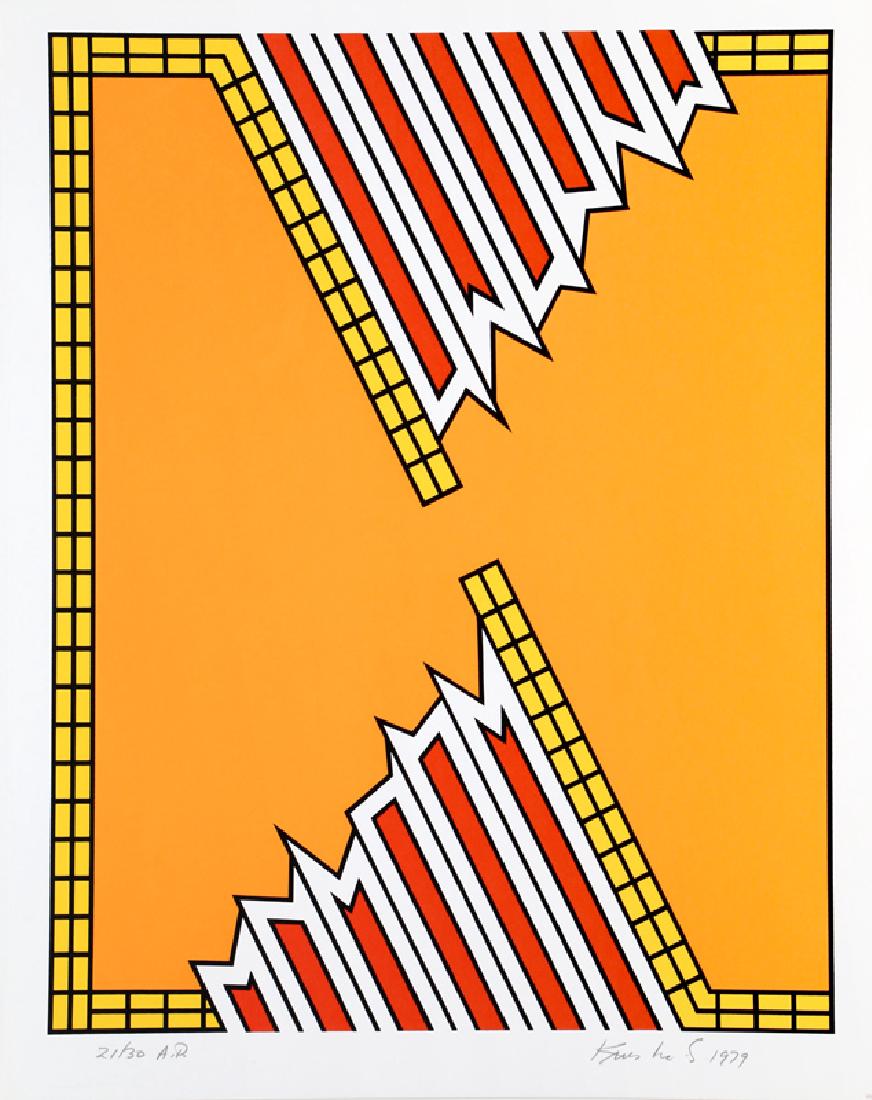 Nicholas Krushenick, Deep Down Orange, Serigraph (1 of 1)