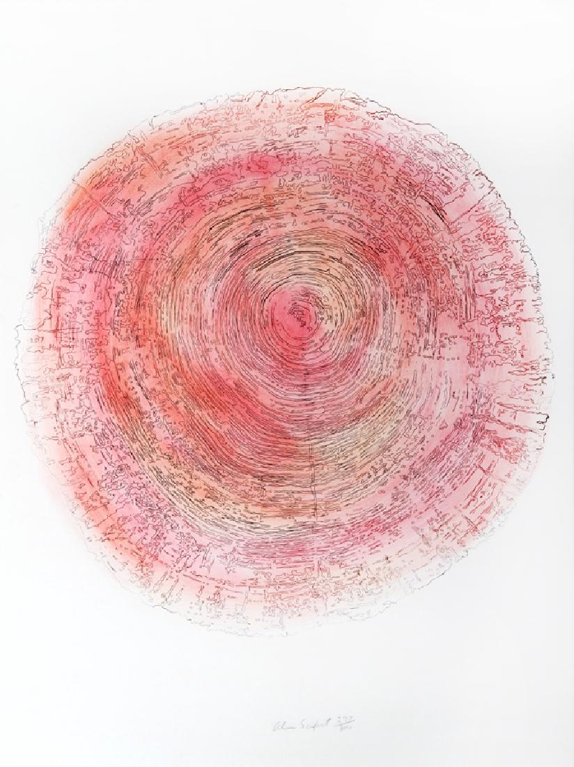Alan Sonfist, Tree Trunk Series - Pink I, Lithograph (1 of 1)