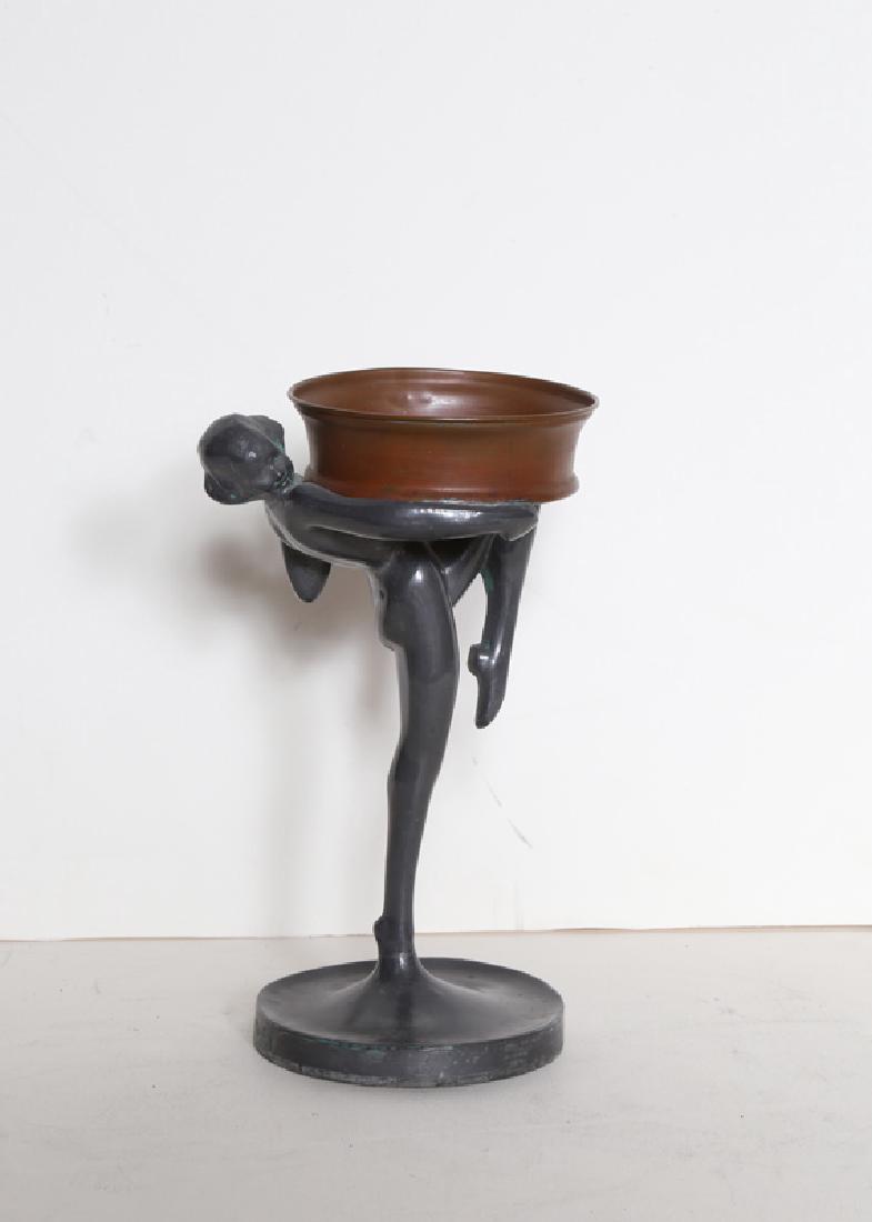 Arthur von Frankenberg, Dancer with Dish, Spelter: Artist: Arthur von Frankenberg, American Title: Dancer with Dish Year: 1920 Medium: Spelter, "Frankart" stamped on each Size: 8 x 5 x 4 in. (20.32 x 12.7 x 10.16 cm)