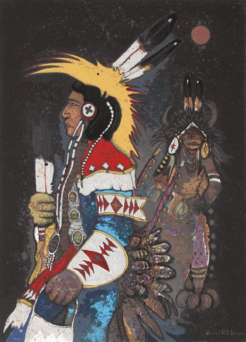 Kevin Red Star, Crow Dancers at Midnight, Serigraph (1 of 1)