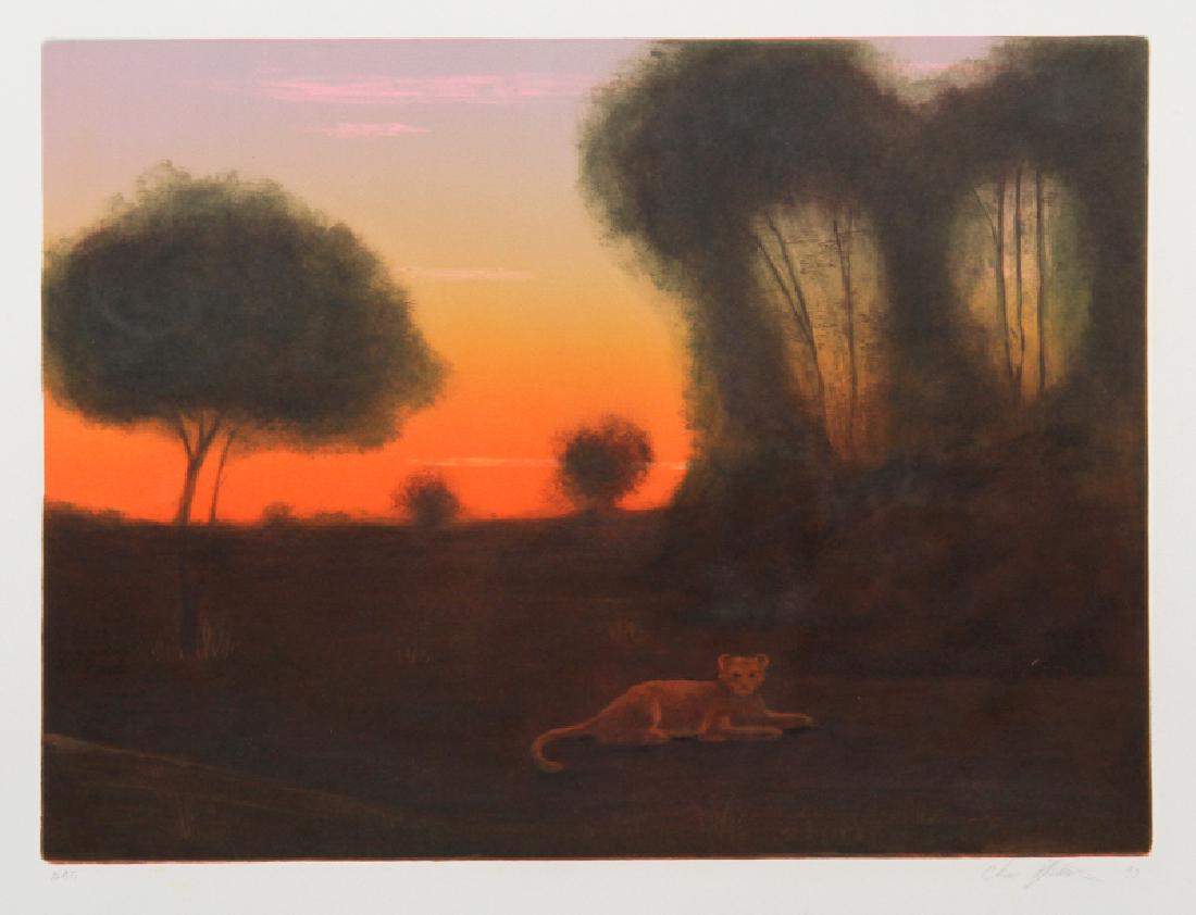 Chris Pfister, Resting, Etching: Artist: Chris Pfister, American (1957 - ) Title: Resting Year: 1990 Medium: Etching, signed and numbered in pencil Edition: BAT Image Size: 17.75 x 23.5 inches Size: 22.25 x 29.75 in. (56.52 x 75.57 c