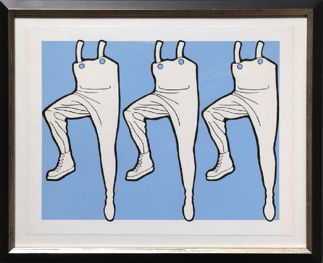 John Wesley, What's Going on in the Halls?, Serigraph: Artist: John Wesley, American (1928 - ) Title: What's Going on in the Halls? Year: 1971 Medium: Serigraph Edition: 3000 Image Size: 12 x 16 inches Size: 14 x 18 in. (35.56 x 45.72 cm) Frame Size: 17.5