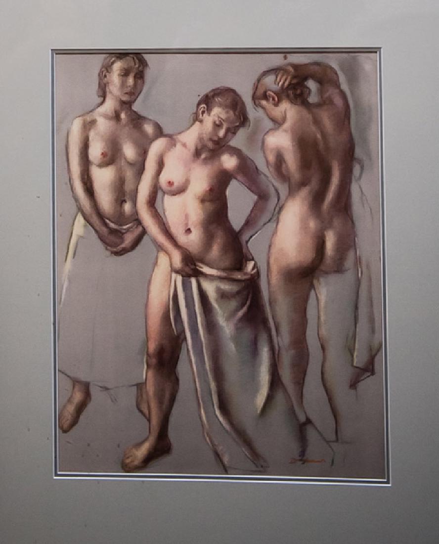 Robert Brackman, Study - Morning Interlude, Lithograph: Artist: Robert Brackman, Ukrainian/American (1898 - 1980) Title: Study - Morning Interlude Year: 1938 Medium: Lithograph Size: 20 x 15.5 in. (50.8 x 39.37 cm) Frame Size: 30 x 24 inches