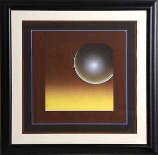 Patrice Breteau, Sphere, Silkscreen: Artist: Patrice Breteau, French (1942 - ) Title: Sphere Year: circa 1979 Medium: Silkscreen, Signed and numbered in pencil Edition: 84/200 Image Size: 24.5 x 25 inches Size: 30 in. x 29 in. (76.2 cm x