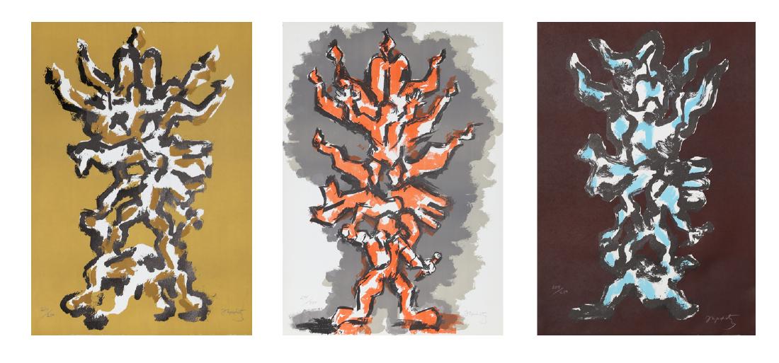 Jacques Lipchitz, Tree of Life, Portfolio of Three: Artist: Jacques Lipchitz, Lithuanian (1891 - 1973) Title: Tree of Life Year: 1972 Medium: Portfolio of Three Lithographs, each signed and numbered in pencil Edition: 250 Size: 26 in. x 18 in. (66.04 c