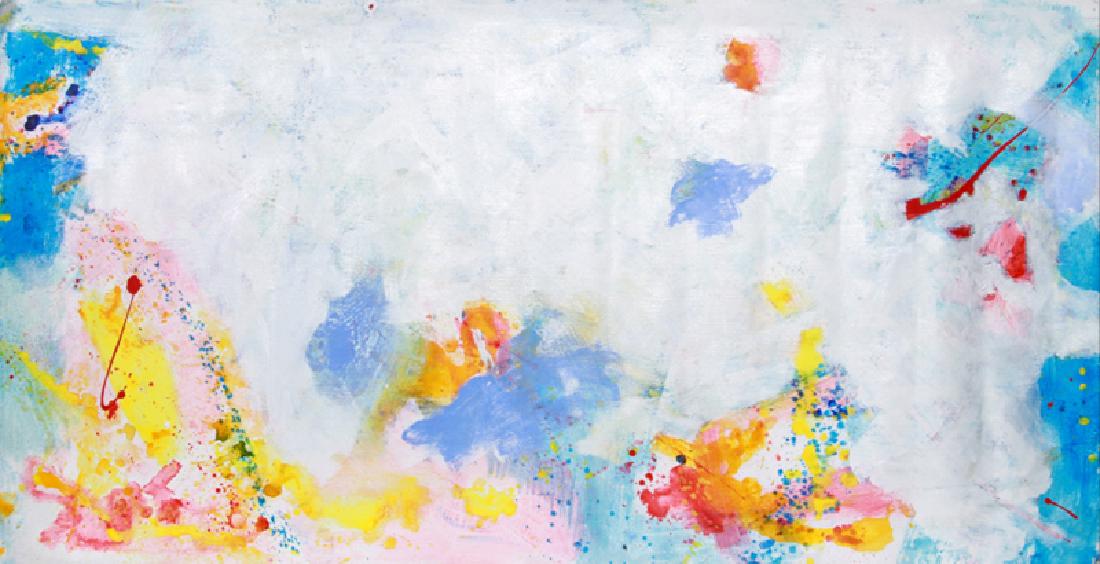 Isabel Gamerov, On the Beach , Acrylic on Canvas,: Artist: Isabel Gamerov, American (1943 - ) Title: On the Beach Year: 2012 Medium: Acrylic on Canvas, signed in marker Edition: Image Size: Size: 27 in. x 51 in. (68.58 cm x 129.54 cm) Frame Size: