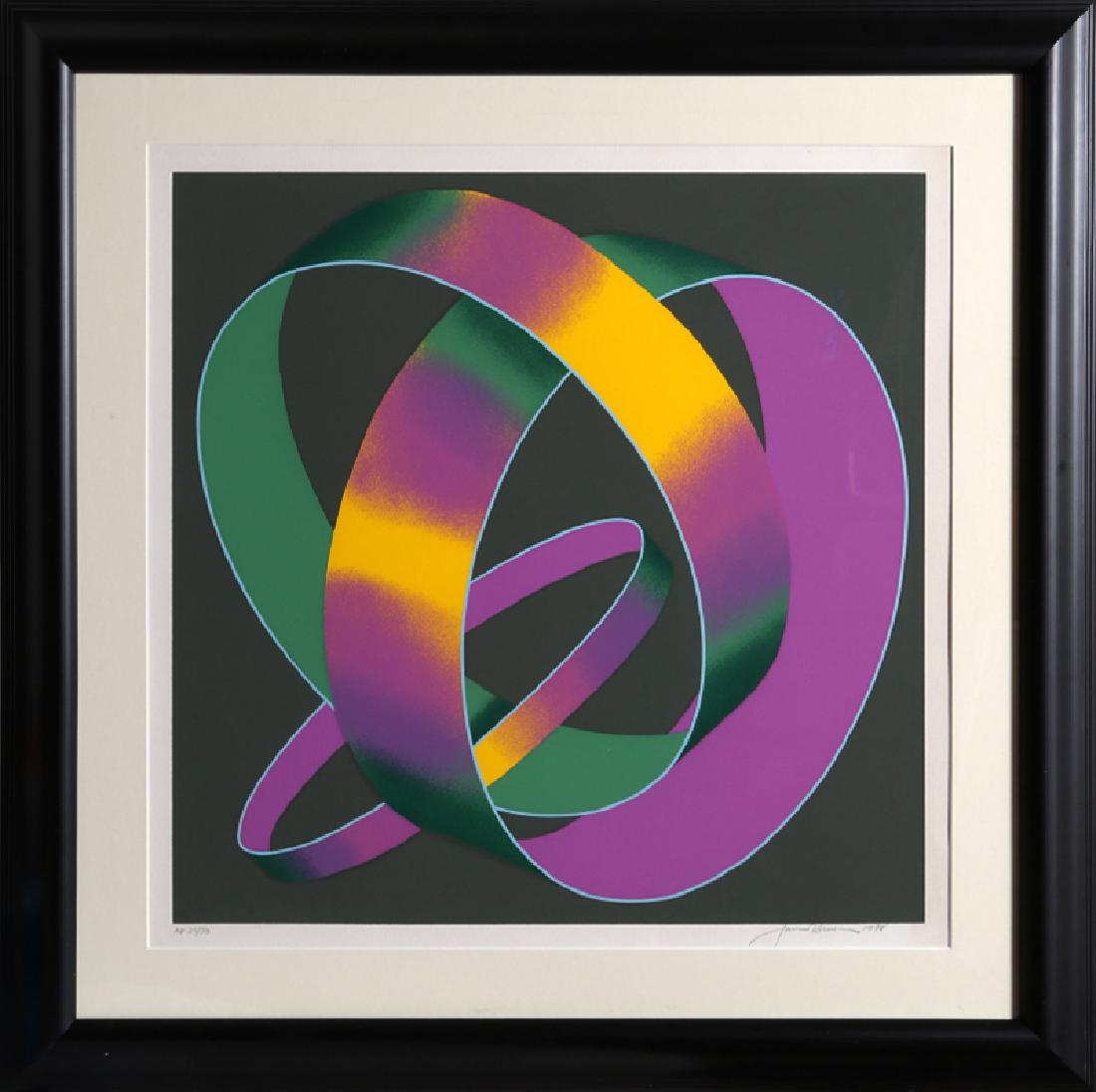 Jack Brusca, Whisper Theme: A Trilogy, Serigraph,: Artist: Jack Brusca, American (1939 - 1993) Title: Whisper Theme: A Trilogy Year: 1978 Medium: Serigraph, signed and numbered in pencil Edition: 200, AP 30 Image Size: 23.5 x 23.5 inches Size: 26 in.