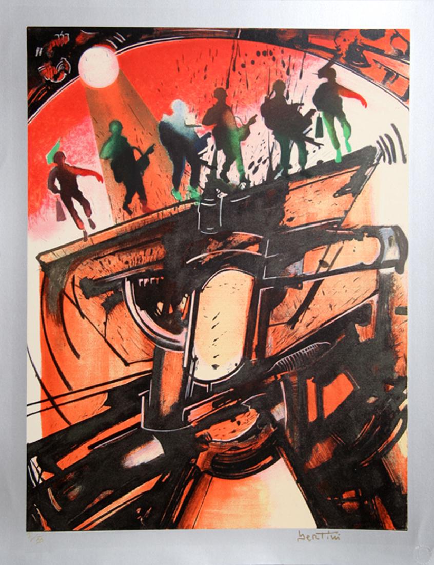 Gianni Bertini, Accidentale, Serigraph,: Artist: Gianni Bertini, Italian (1922 - ) Title: Accidentale Year: 2002 Medium: Serigraph, signed and numbered in pencil Edition: I/XX Image Size: Size: 34.5 in. x 27 in. (87.63 cm x 68.58 cm) Frame S