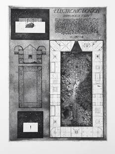 Alexander Brodsky and Ilya Utkin, Electric Donjon from: Artist: Alexander Brodsky and Ilya Utkin, Russian (1955 - ) Title: Electric Donjon from Brodsky and Utkin: Projects 1981 - 1990 Year: 1990 Medium: Etching on German Rag paper, signed and numbered in p