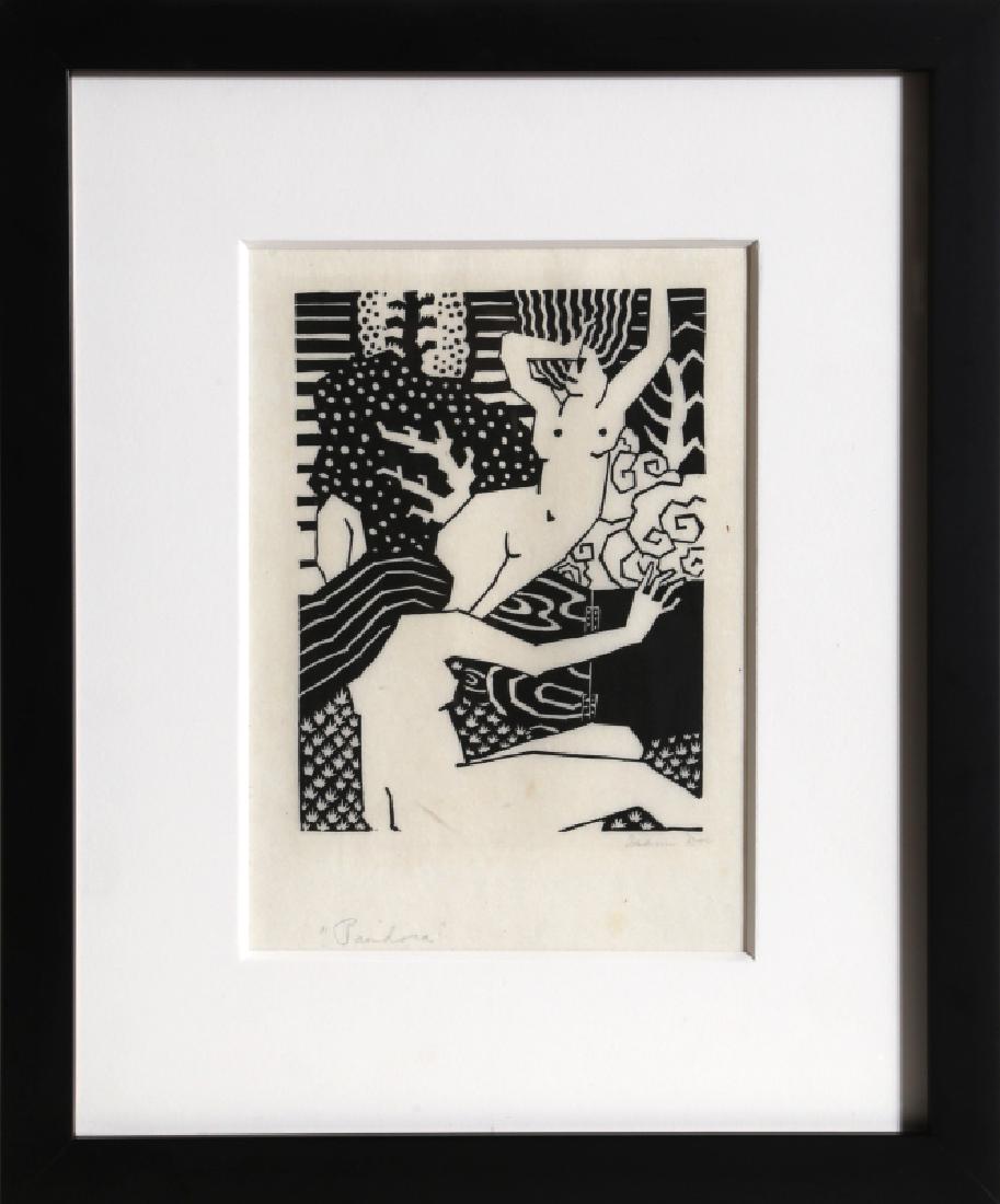 Isami Doi, Pandora, Woodcut on thin wove paper (1 of 1)