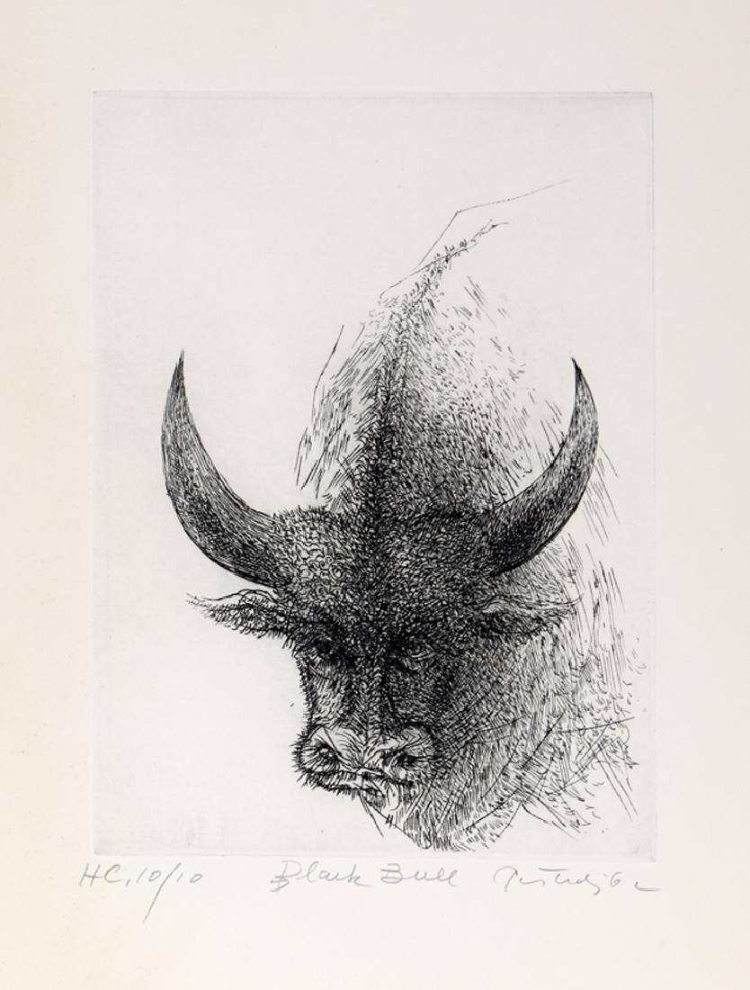 Gabor Peterdi, Black Bull, Etching (1 of 1)