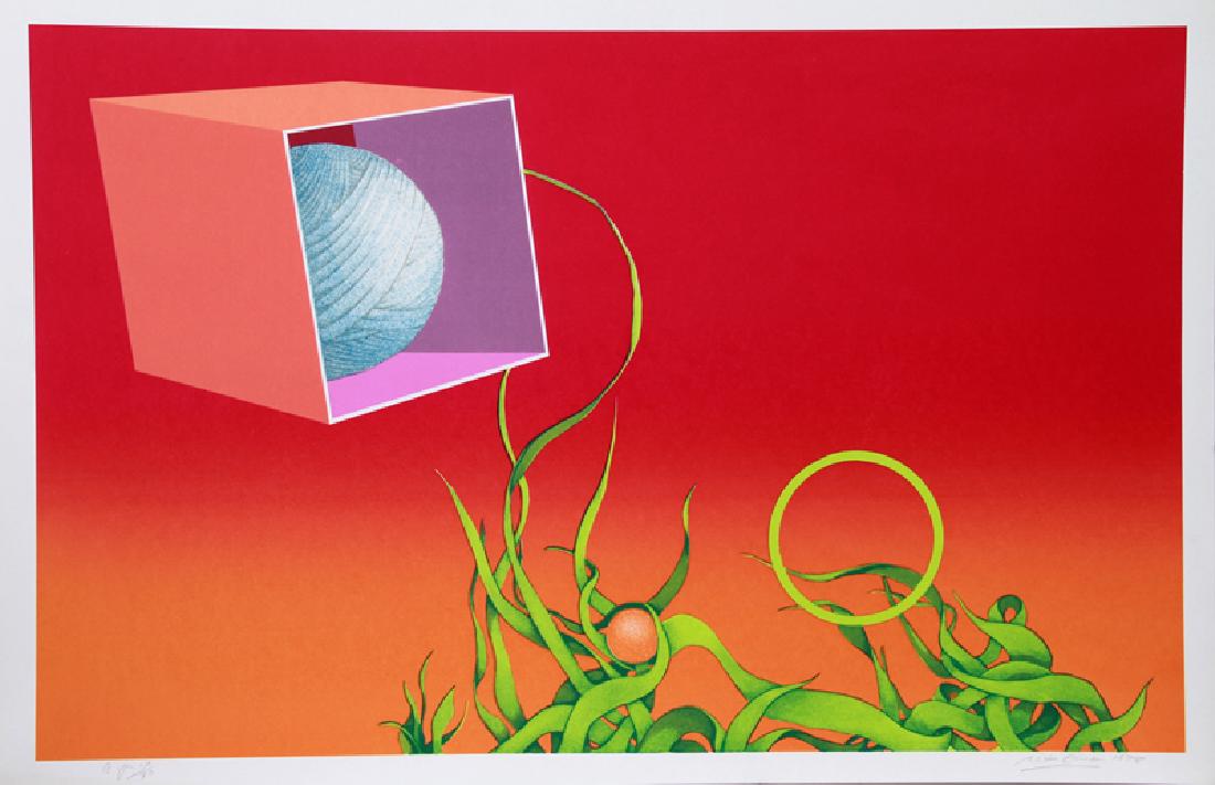 Rita Simon, Visionary Landscape Antiquity, Serigraph: Artist: Rita Simon, American (1938 - ) Title: Visionary Landscape Antiquity Year: 1979 Medium: Serigraph, signed and numbered in pencil Edition: AP Image Size: 24 x 38 inches Size: 26 in. x 40 in. (66