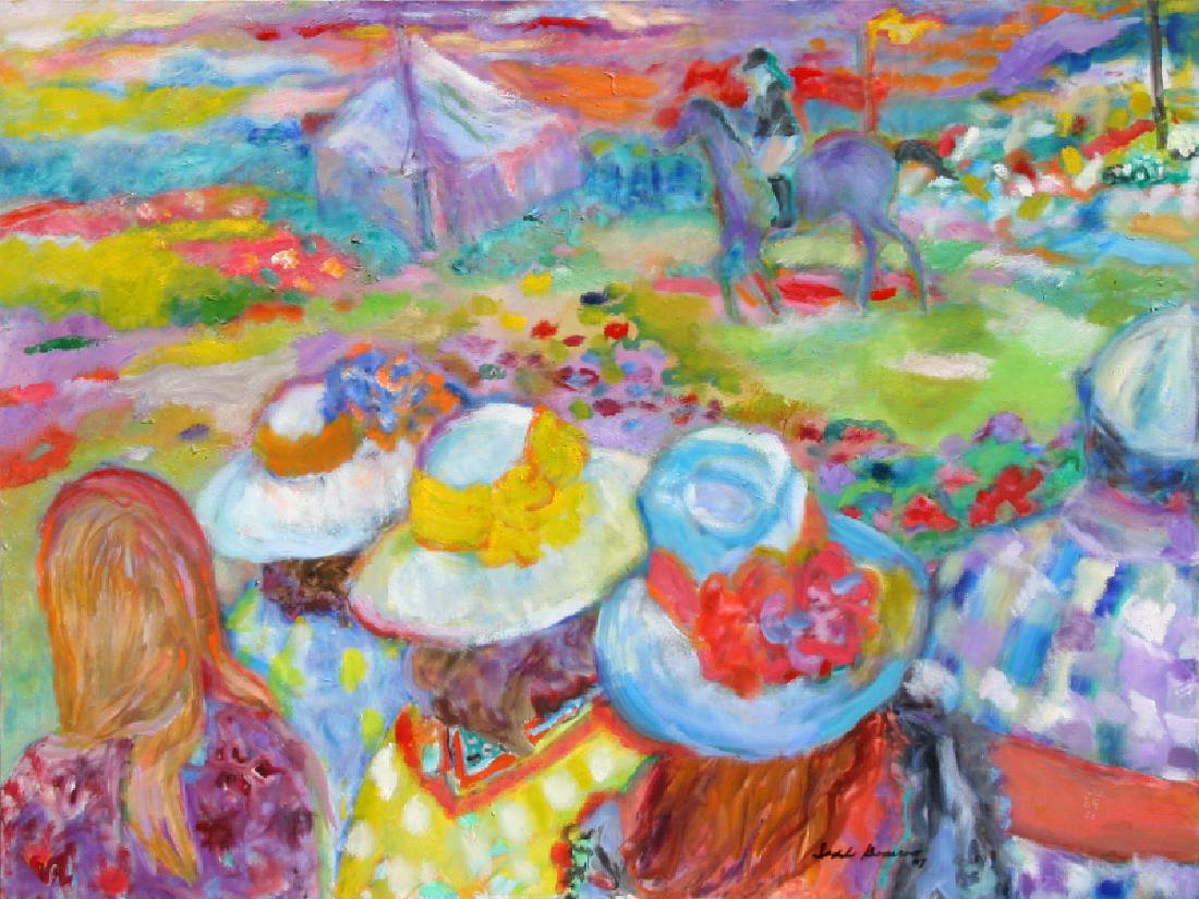 Isabel Gamerov, Churchill Downs, Oil Painting: Artist: Isabel Gamerov, American (1943 - ) Title: Churchill Downs Year: 2007 Medium: Oil on Canvas Size: 36 in. x 48 in. (91.44 cm x 121.92 cm)