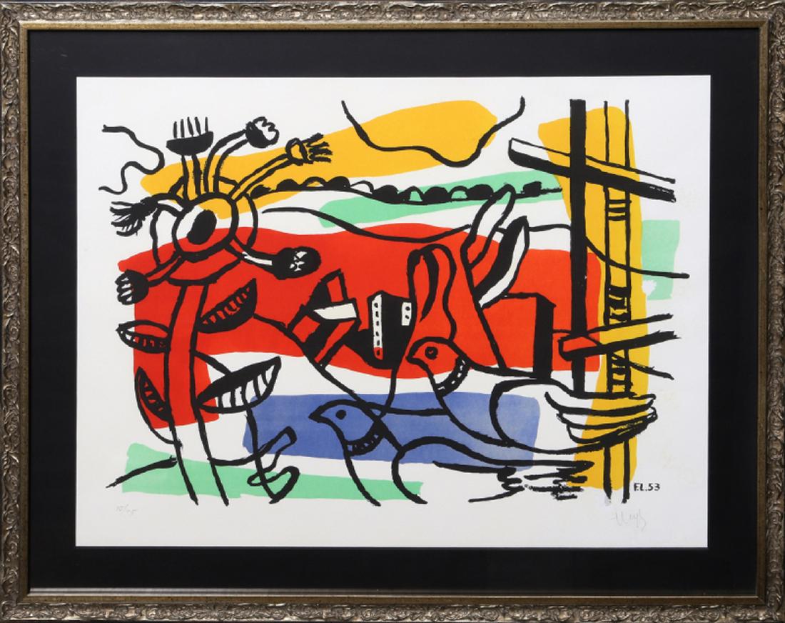 Fernand Leger、COMPOSITION AUX DOMINOS Fernand Leger Composition Aux Dominos Lithograph