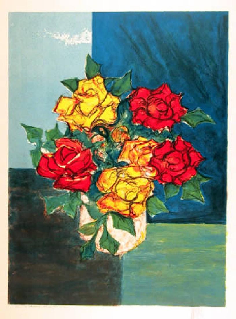 Henri Westel, Yellow and Red Roses, Lithograph (1 of 1)