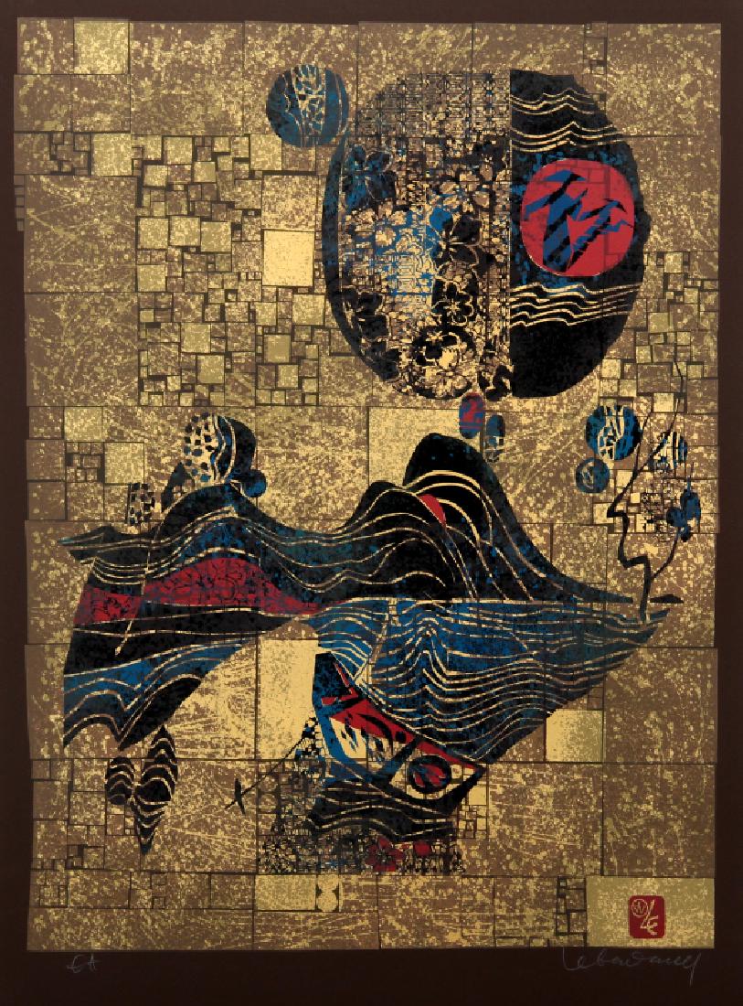 Hoi Lebadang, Boat and Mountains, Silkscreen (1 of 1)