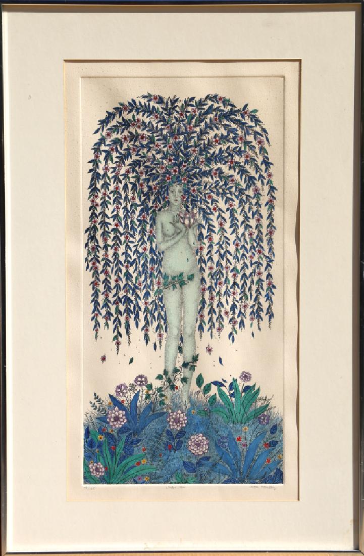 Cuca Romley, L'Arbre Nu, Aquatint Etching: Artist: Cuca Romley, Spanish/American (1933 - ) Title: L'Arbre Nu Year: circa 1970 Medium: Etching with Aquatint, signed and numbered in pencil Edition: 29/125 Image Size: 23.5 x 11.5 inches Frame Siz