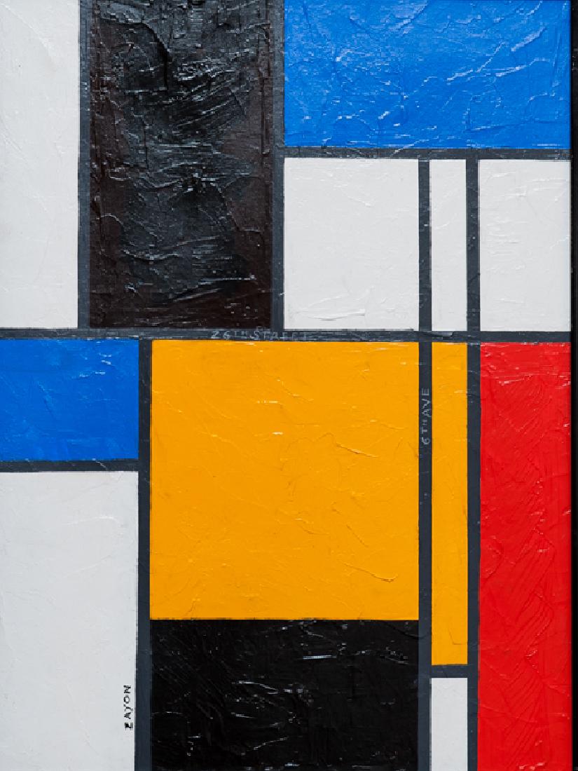 Seymour Zayon, De Stijl Abstract (After Mondrian), Oil (1 of 1)