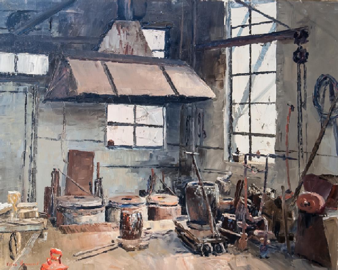 Peter Hayward, Kilns, Oil Painting: Artist: Peter Hayward, American (1905 - 1993) Title: Kilns Medium: Oil on Canvas, signed l.l. Size: 24 x 30 in. (60.96 x 76.2 cm)