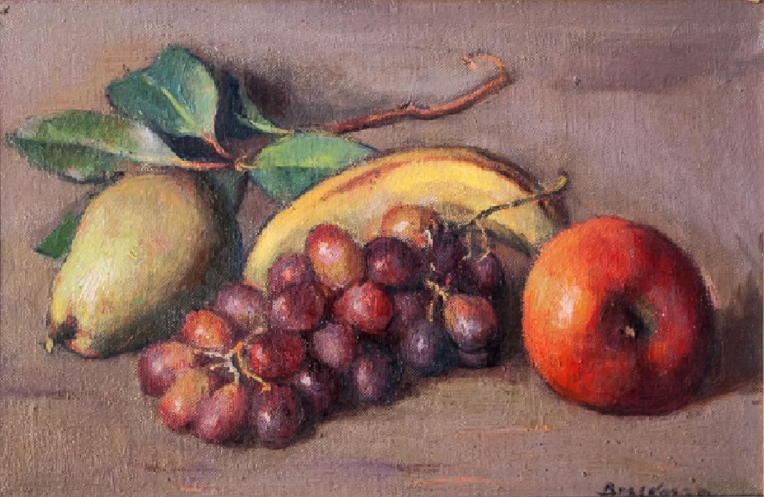Robert Brackman, Still Life with Mixed Fruit, Oil: Artist: Robert Brackman, Ukrainian/American (1898 - 1980) Title: Still Life with Mixed Fruit Medium: Oil on Board, signed l.r. Size: 14 x 18 in. (35.56 x 45.72 cm)