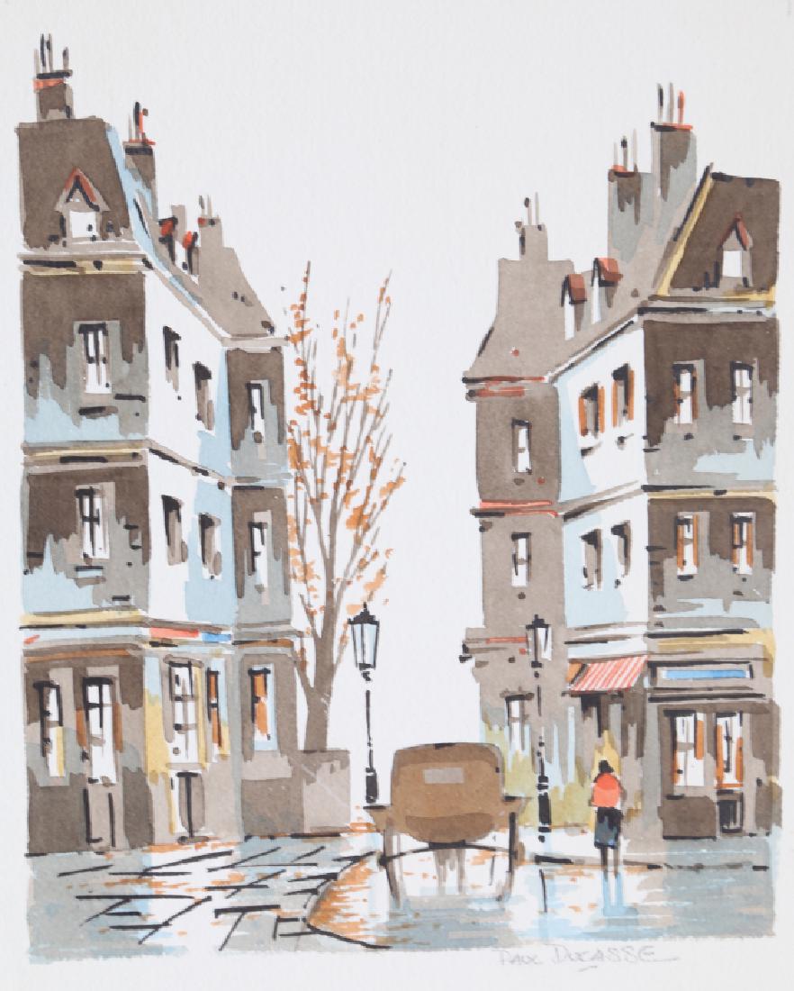 Paul Ducasse, Fall City Street with Car, Watercolor (1 of 1)