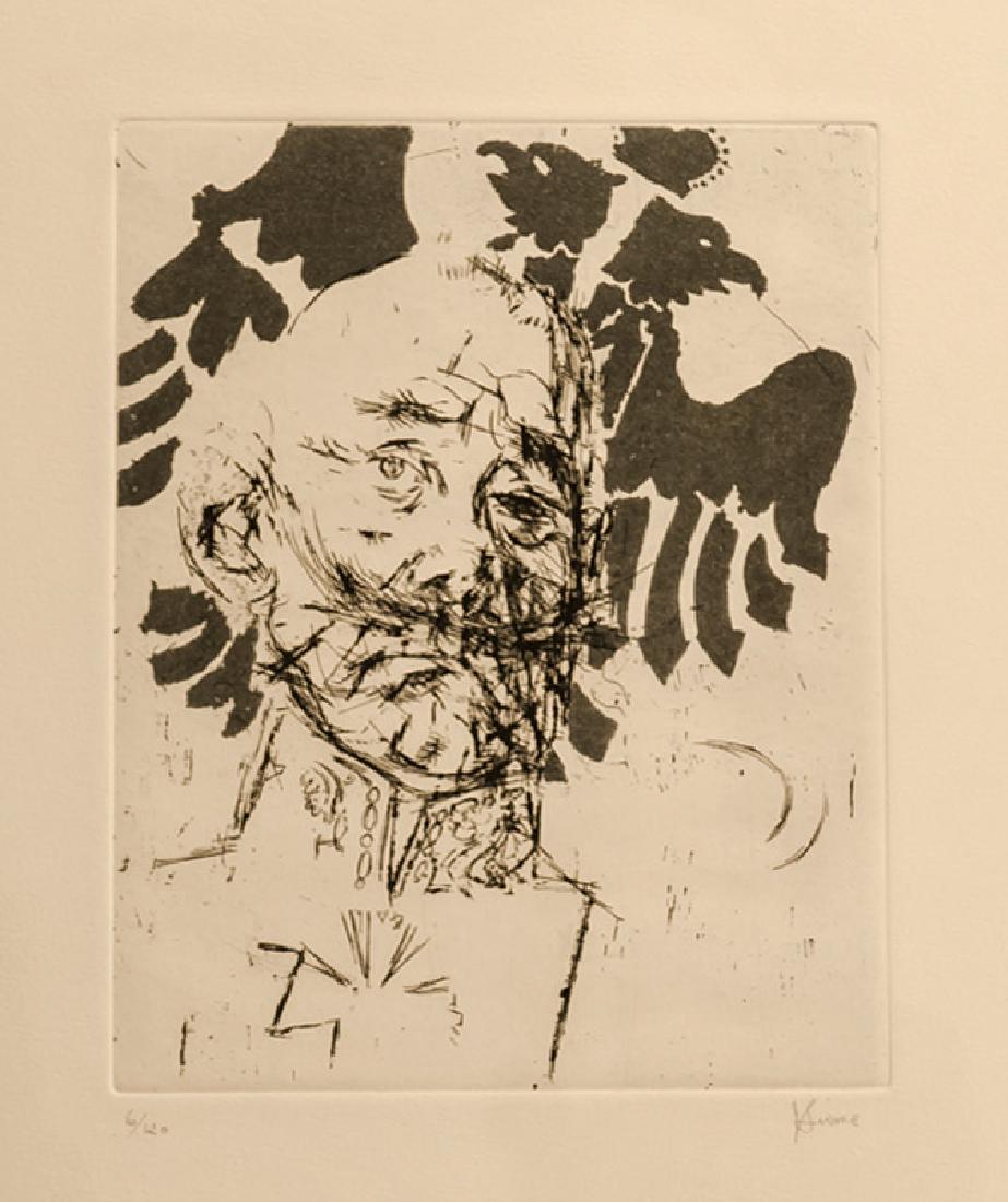 Jack Levine, Prussian General (Prescott, Prescott 38),: Artist: Jack Levine, American (1915 - 2010) Title: Prussian General (Prescott, Prescott 38) Year: 1966 Medium: Etching, signed and numbered in pencil Edition: 6/120 Size: 9.8 x 7.8 in. (24.892 x 19.81