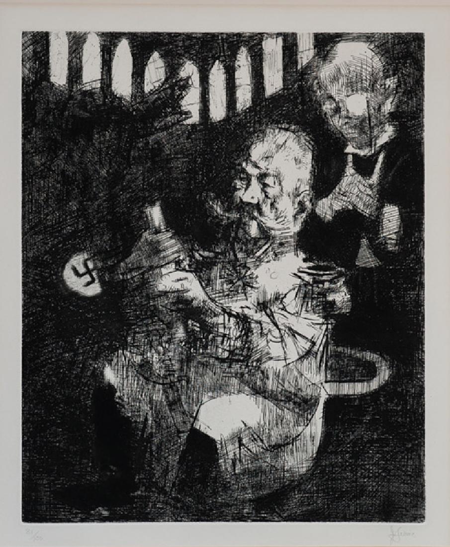 Jack Levine, The End of the Weimar Republic, Aquatint: Artist: Jack Levine, American (1915 - 2010) Title: The End of the Weimar Republic Year: 1967 Medium: Etching with Aquatint, signed and numbered in pencil Edition: 81/150 Size: 20 x 16.75 in. (50.8 x 4