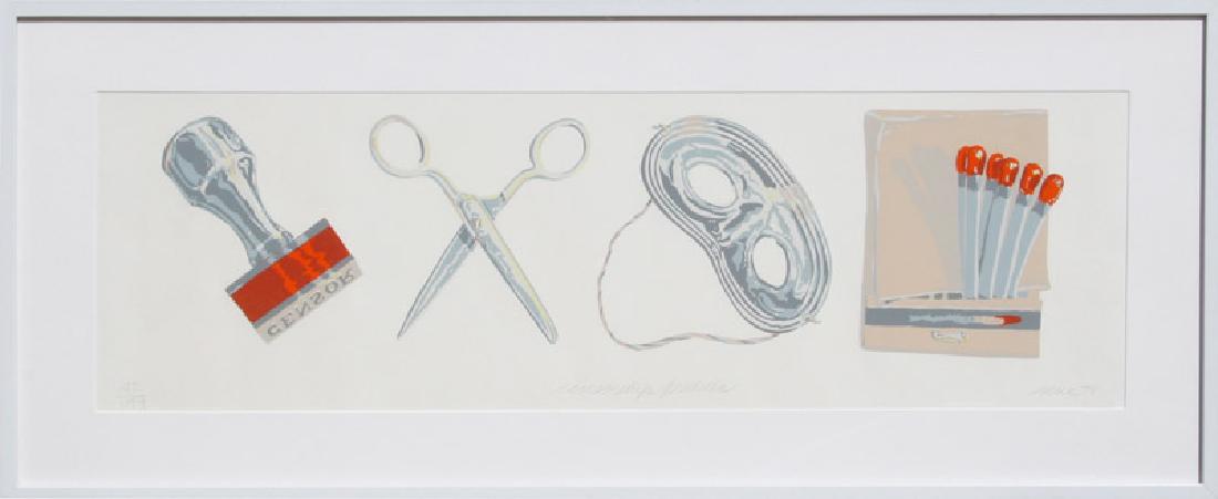 Don Nice, Censorship, Lithograph: Artist: Don Nice, American (1932 - ) Title: Censorship Year: 1978 Medium: Lithograph, signed and numbered in pencil Edition: 144 Size: 12 x 37.5 in. (30.48 x 95.25 cm) Frame Size: 12.5 x 38 inches